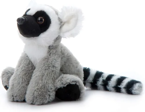 Vista 3 de The Petting Zoo Peluche de lémur de cola anillada, regalos para niños, animales salvajes del zoológico Onez, juguete de peluche de lémur de cola