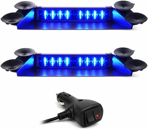 Vista 12 de LUMENIX Barras de Luces Estroboscópicas LED de Emergencia para Salpicadero de Aluminio, Advertencia de Seguridad para Parabrisas Delantero