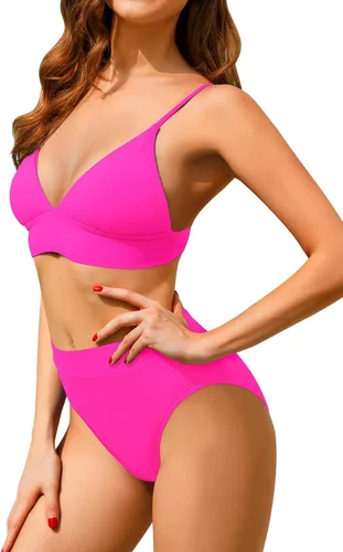 Vista 4 de Tempt Me Women High Waisted Bikini Set Two Piece Bathing Suits Triangle Swimsuit