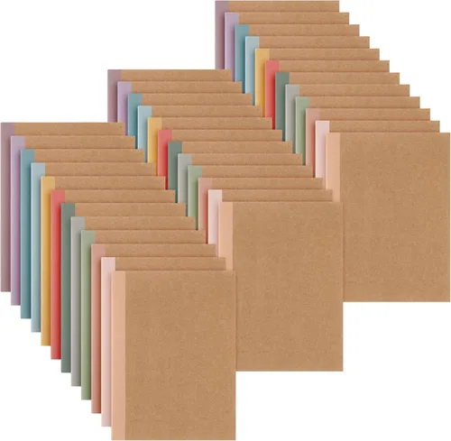 Vista 8 de Harloon A5 Composition Notebook Journals 8 x 5.75 in College Ruled Kraft Notebooks with Rainbow Spines Small Lined Composition Book for Office