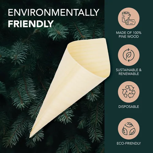 Vista 4 de Party Essentials Desechable, ecológico, biodegradable, juego de porciones de miniware para presentación de alimentos, aperitivos, frutas, embutidos
