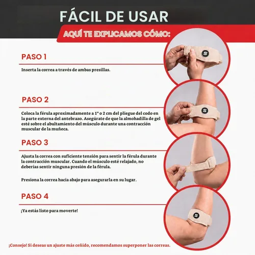 Vista 7 de Sleeve Stars - Codera de Codo de Tenis para Mujeres - Correa de Tenis Ajustable, Codera de Codo de Golfista para Hombres, Contrafuerza para Codo