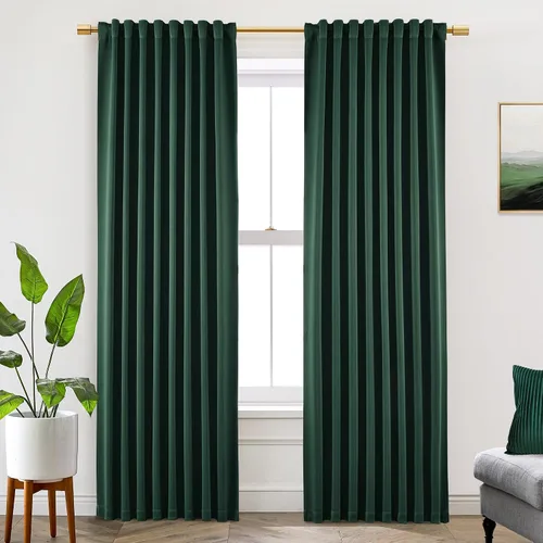 Vista 27 de SHINELAND Cortinas opacas cortas para ventanas de dormitorio, cortinas de baño, 45 pulgadas de largo