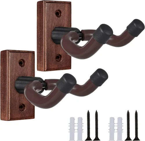 Vista 10 de Sound harbor Colgador de pared para guitarra, colgador de pared de madera maciza, 1 paquete