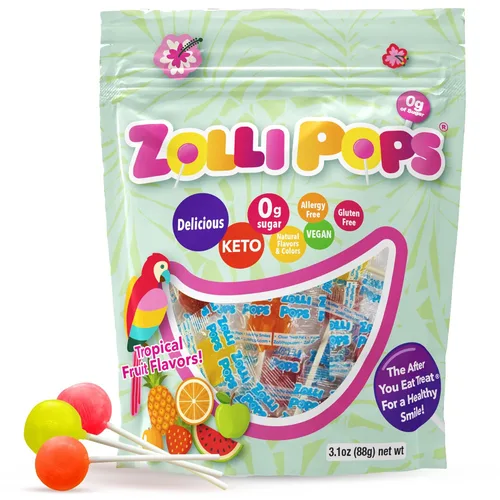 Vista 18 de Zollipops Clean Teeth Pops - Caramelos sin azúcar con xilitol, sin colorantes, caramelos libres de ceto y aptos para diabéticos, golosinas aprobadas