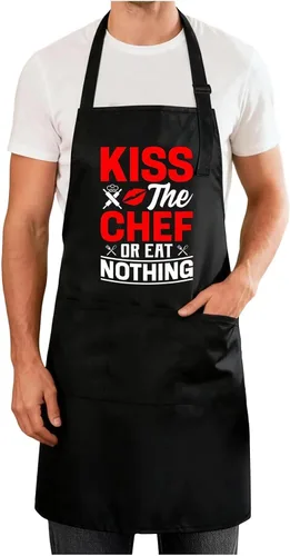 Vista 12 de Delantales divertidos para hombres y mujeres, perfectos para cocina, barbacoa, hornear, esposa, marido, regalo de cumpleaños para papá
