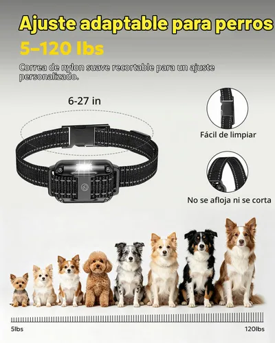 Vista 7 de Collar eléctrico de entrenamiento para perros con control remoto de 1640 pies, E-Shock, modos de entrenamiento seguros, collares impermeables IP67