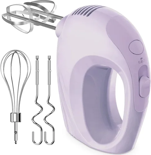 Vista 8 de Mezclador de mano eléctrico de mano – Mezclador de cocina portátil de 7 velocidades eléctrico con 5 accesorios de acero inoxidable, batidor