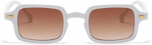 Vista 2 de OSAGAMA Lentes de sol cuadrados retro para mujeres y hombres, lentes de sol rectangulares de moda