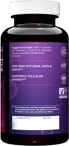 Vista 3 de MRM Nutrition - Cápsulas de biotina para mujeres y hombres, 5000 mcg, apoya el crecimiento del cabello, piel y uñas saludables, suplemento vegano B7