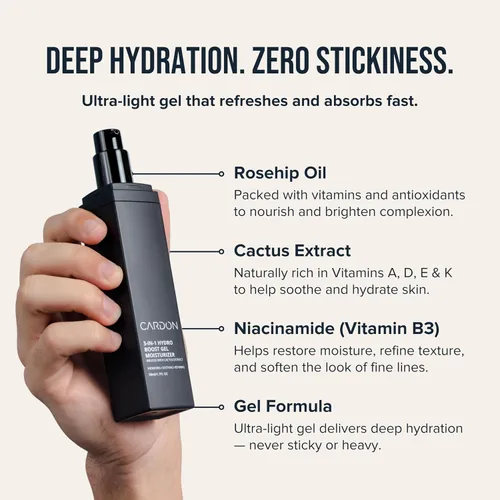 Vista 2 de Cardon Hidratante facial antienvejecimiento para hombres Loción facial coreana para el cuidado de la piel Gel Hydro Boost Extracto de cactus