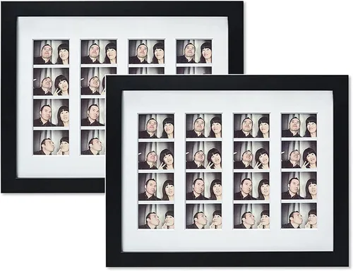 Vista 10 de Golden State Art, Marco de fotos de 8.5 x 11 pulgadas con paspartú para 4 fotos de cabina de fotos de 2 x 6 pulgadas, incluye cristal real