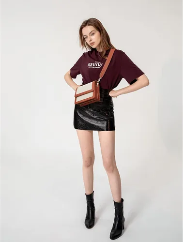 Vista 3 de Telena Bolsos cruzados para mujer de cuero vegano para mujer, bolso cruzado con correa ajustable