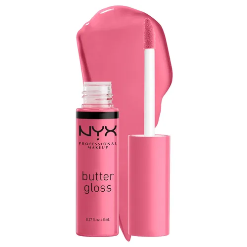 Vista 21 de NYX MAQUILLAJE PROFESIONAL Brillo de mantequilla, brillo de labios no pegajoso, - Eclair (rosa)