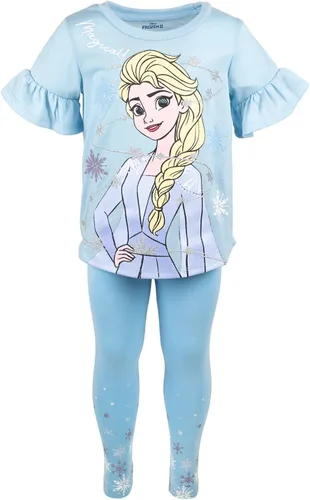 Vista 5 de Disney Princess Frozen Moana La Sirenita Conjunto de Camiseta y Leggings con Diseño Floral para Niñas Pequeñas y Grandes Tallas de Bebé a Niña