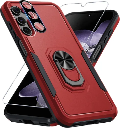 Vista 28 de Janmitta Funda compatible con Samsung Galaxy A14 5G con protector de pantalla + protector de lente de cámara, funda resistente de servicio pesado