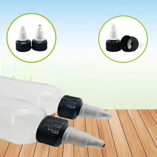 Vista 5 de 3 botellas dispensadoras, botellas de plástico de 8 onzas con tapa superior giratoria