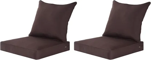 Vista 9 de QILLOWAY Juego de cojines de poliéster para sillas de exterior, cojines de exterior para muebles de patio, todo tipo de clima. Gris carbón/negro