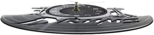 Vista 4 de Reloj de pared de vinilo de 12 pulgadas, reloj de pared con disco LP, tabla de surf, verano, playa, playa, manualidades, decoración de disco, reloj