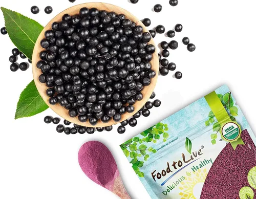 Vista 5 de Food to Live Jugo de saúco negro orgánico en polvo, 6 onzas, sin OMG, hecho de bayas secas crudas, sin sulfuro, vegano, a granel, ideal