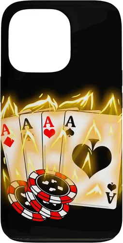 Vista 10 de Burning Four Aces Poker Cool Quad Aces Poker Player Gift Case for iPhone 17