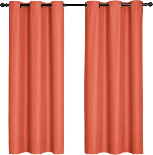 Vista 9 de Cortinas opacas para oscurecer la habitación, con aislamiento térmico, cortinas opacas con ojales para puertas y ventanas de poliéster