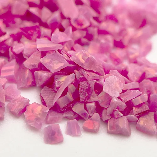 Vista 3 de Gryrigns Ópalo creado triturado para incrustaciones de madera para hacer joyas DIY (rosa rosa, 0.07 onzas)