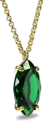 Vista 3 de Deslumbrante collar de esmeralda, collares de oro con colgante de piedras preciosas para mujer, cumpleaños, boda, aniversario para ella, collar
