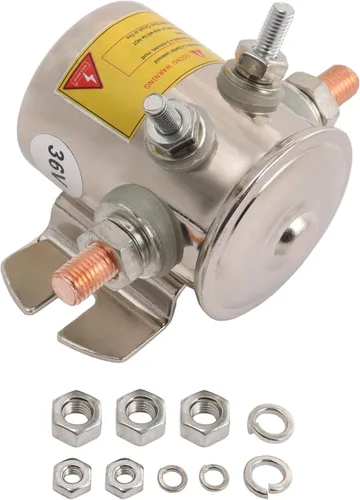 Vista 7 de Máx. 200A 12 voltios 3 terminales Relé solenoide de servicio continuo para carritos de golf, cabrestante resistente marino en Rush 24106 SPST 12VDC
