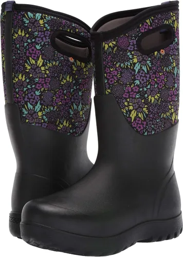 Vista 7 de BOGS Botas de lluvia altas Nw Neo-Classic Mid impermeables para mujer, estampado de jardín, negro, multicolor, 7 M