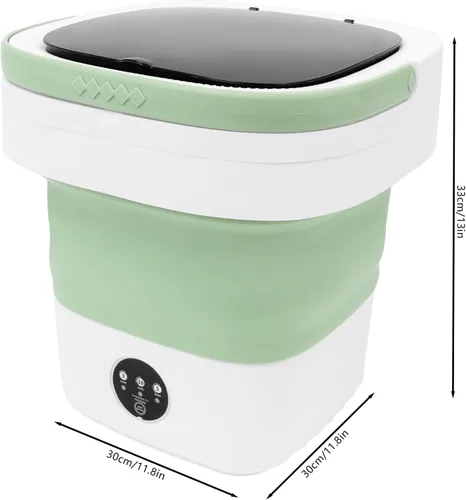 Vista 4 de Lavadora electrónica de ropa interior con luz azul, mini lavadora plegable portátil de 12 litros con 3 modos de limpieza inteligentes para viajes