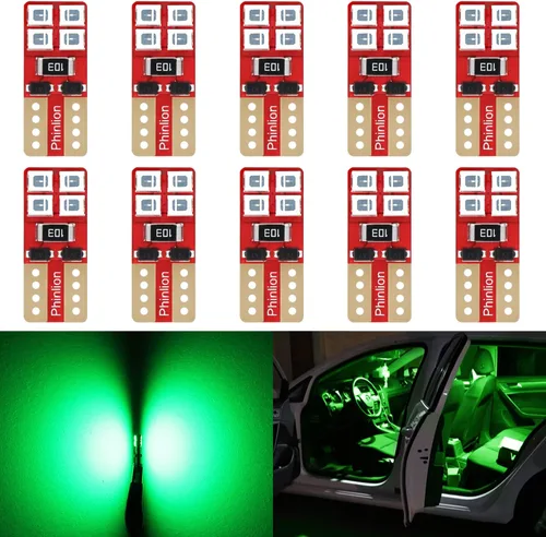 Vista 9 de PHINLION 12V T10 168 194 Bombillas LED amarillas ámbar, súper brillantes, miniatura 2835 8-SMD, cuña 12961 12396 para luces interiores de coche
