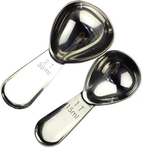 Vista 12 de Cuchara de café de acero inoxidable de 0.5 fl oz, mango corto para café molido