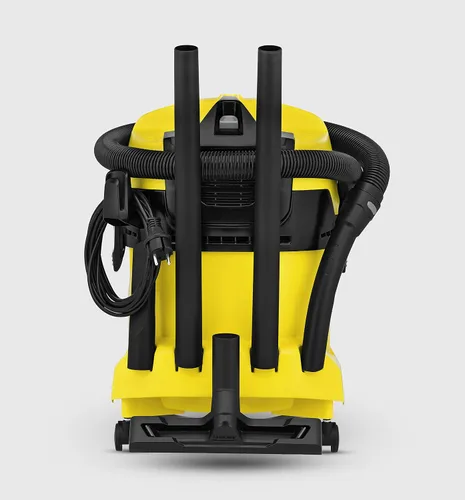Vista 4 de Karcher WD4 aspiradora para agua y polvo, multiuso, con motor de 1800 V, diseño que ahorra espacio.