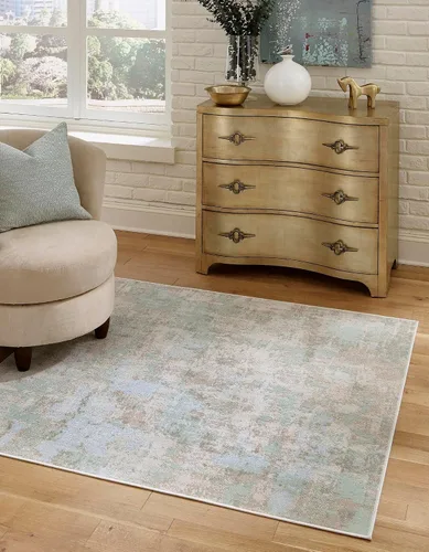 Vista 7 de Unique Loom Lotus Collection - Alfombra rectangular (2 x 3 pies 1 pulgada, rectangular, multicolor y marfil)
