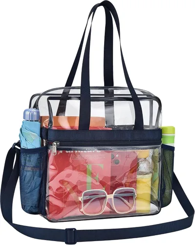 Vista 10 de Lyingflat Bolsa transparente para eventos de estadio - 12x6x12, bolsa de deporte transparente con correas reforzadas para el hombro
