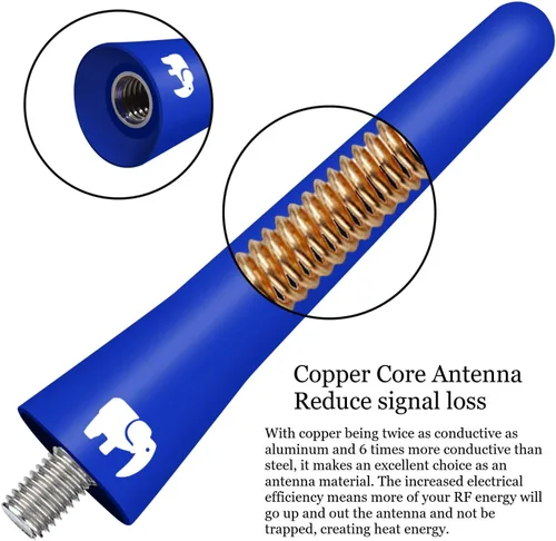 Vista 3 de ONE250 Antena de núcleo de cobre corto de 2.5 pulgadas, compatible con Nissan - Frontier (1998-2021), Titan (2004-2023), Rogue (2008-2021)