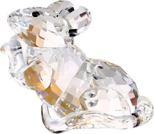 Vista 7 de DOJOZ Crystal Mouse - Lindo animal para decoración del hogar, encantadoras figuritas coleccionables de cumpleaños (azul)