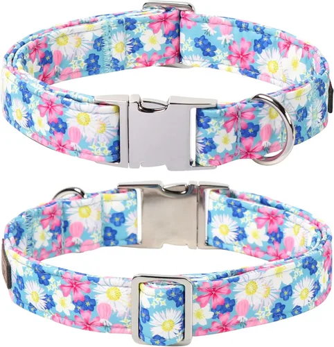 Vista 124 de Lionet Paws Collar de perro de Halloween con corbatín, bonito collar de algodón ajustable con hebilla de metal para perros pequeños, medianos y A