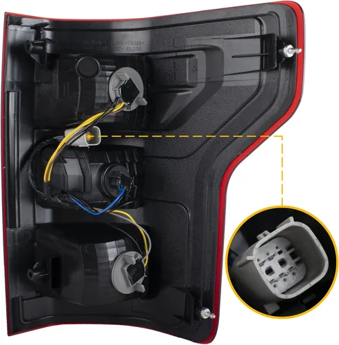 Vista 3 de Boine F150 - Luz trasera compatible con Ford F150 F-150 2018 2019 2020 - Lámpara de freno trasera del lado del conductor y del pasajero, bombilla