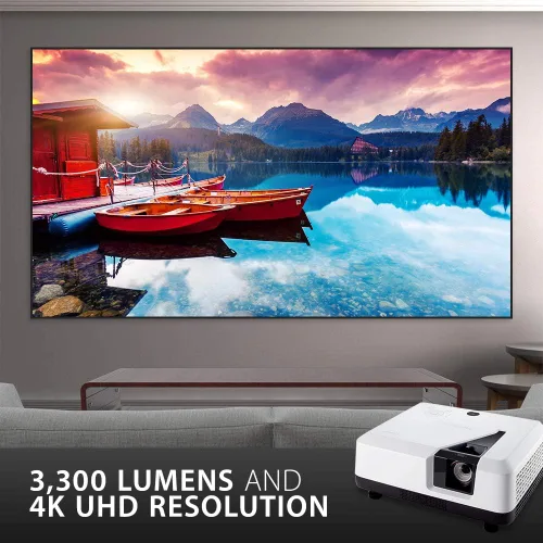 Vista 2 de ViewSonic Proyector láser 4K UHD con soporte de contenido HDR 3D de 3300 lúmenes y HDMI dual para cine en casa (LS700-4K)