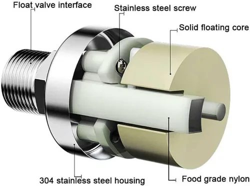 Vista 2 de 304 Stainless Steel Float Valve, Automatic Floating Ball Valve Water Level Control Valve, Water Tank Level Automatic Controller Liquid Level Switch