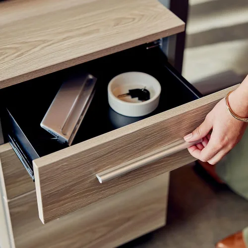 Vista 3 de NBF archivador de 3 cajones móvil laminado pedestal de almacenamiento, gris