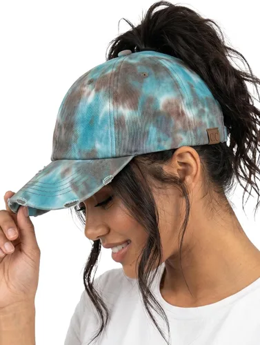 Vista 20 de Funky Junque - Sombrero de cola de caballo para mujer, gorra de béisbol con ajuste ajustable y cola de caballo alta cruzada para uso diario Paquete