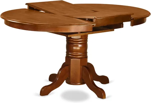 Vista 5 de East West Furniture AVNA5-SBR-C - Juego de mesa de comedor de 5 piezas para 4 personas, incluye una mesa de cocina ovalada con hojas de mariposa y 4