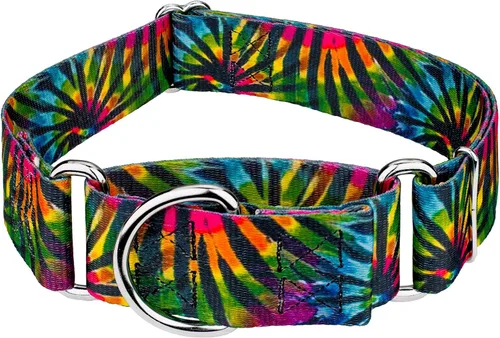 Vista 19 de Country Brook Petz - Collar para perro Martingala con mandala bohemio azul, colección Groovy con 12 diseños lejanos (1 1/2 pulgadas, mediano)