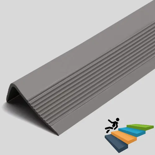 Vista 7 de Borde de escalera de 32 pulgadas, borde de goma negro, borde de escalera de vinilo autoadhesivo para escalera, protector de borde de escalera