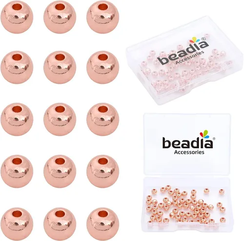 Vista 18 de BEADIA - Cuentas espaciadoras redondas bañadas en oro de 14 quilates, 2 mm, 600 piezas para hacer joyas sin decoloración