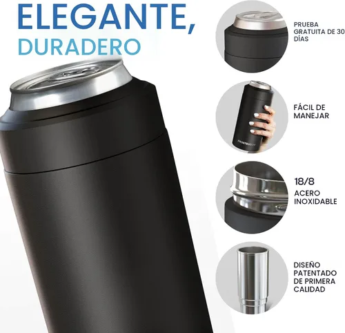 Vista 4 de Frost Buddy - Enfriador universal de latas, aislante de latas de acero Se adapta a latas delgadas de 12 onzas, 16 onzas, niños altos