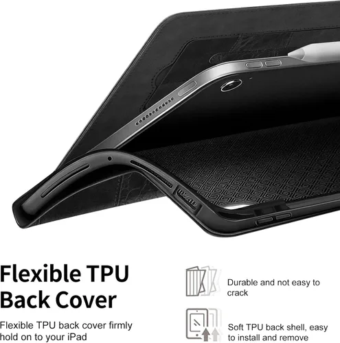 Vista 5 de Funda para Samsung Galaxy Tab A11 Plus/A9+ Plus de 11 pulgadas Negro